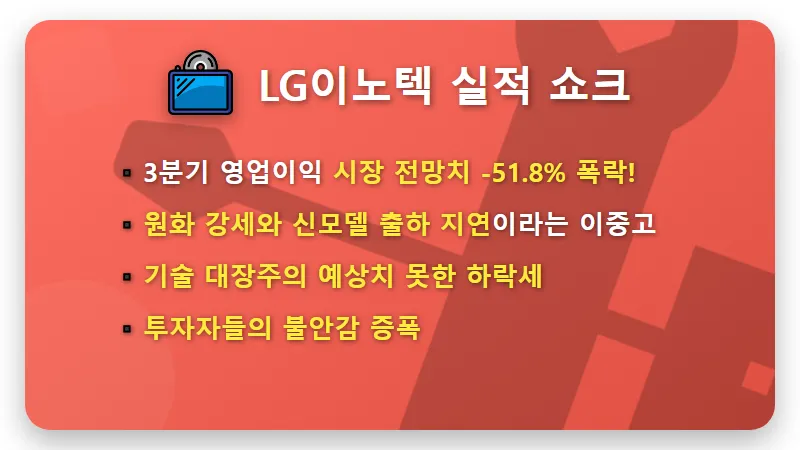 LG이노텍 주가 반토막 현실화? -51% 폭락, 개미투자자 손실 최소화 꿀팁! - 핵심 요약