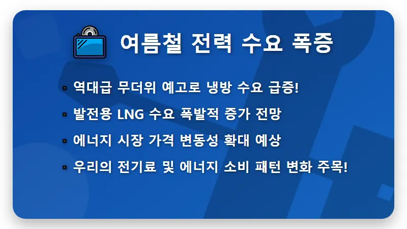 7월 천연가스 시장, 냉방 수요 폭증 속 투자자가 주목할 3가지 핵심 요소 - 핵심 요약