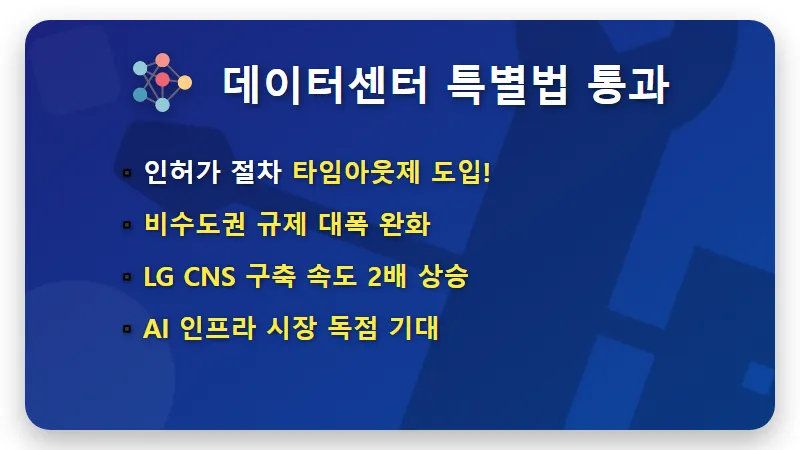 LG CNS 주가 급등 원인! AI 데이터센터 특별법 수혜 및 투자 꿀팁 3가지 - 핵심 요약