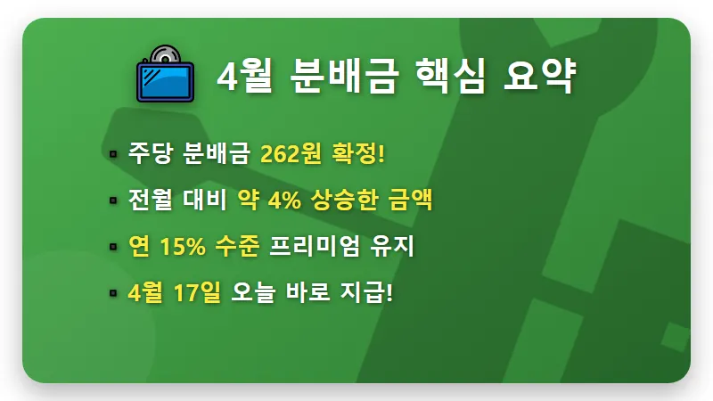 KODEX 200타겟위클리커버드콜 ETF 4월 배당금 3,574주 현실적인 수령 후기 - 핵심 요약