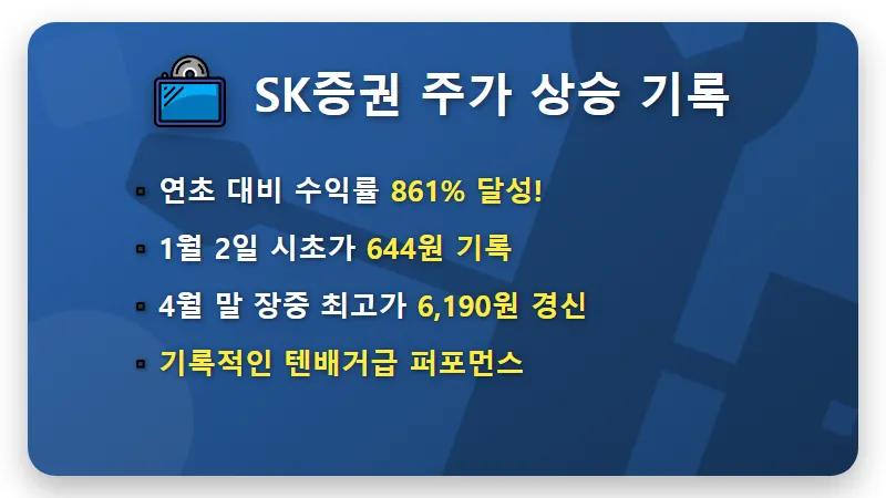 SK증권 주가 861% 폭등 이유와 현실적인 투자 대응 방법: 솔직 분석 꿀팁 - 핵심 요약