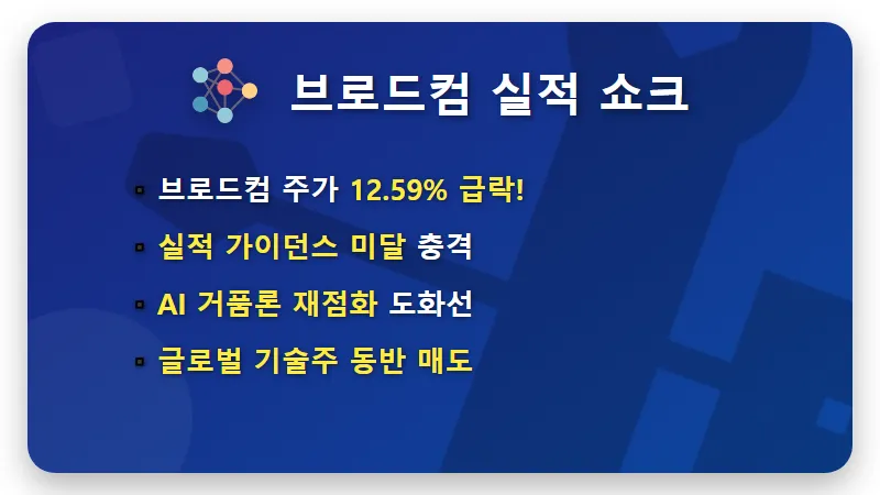 브로드컴 쇼크 국내 반도체 주가 급락 대응 방법 및 2026 하반기 투자 전망 - 핵심 요약
