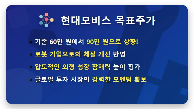 현대모비스 주가 전망 90만원 현실화? 로봇 사업 진출의 실질적 가치와 투자 꿀팁 - 핵심 요약