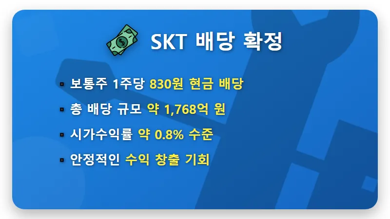 SK텔레콤 배당금 830원 지급일 및 2026년 주주환원 현실적인 투자 꿀팁 - 핵심 요약