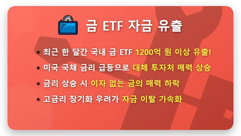 금 ETF 자금 이탈 현상, 고금리 시대 투자자 현실적인 대처 방법은? - 핵심 요약