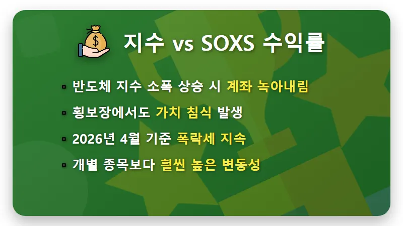 SOXS 반도체 인버스 ETF 위험성, 31억 수익이 1억 된 솔직 후기 - 핵심 요약