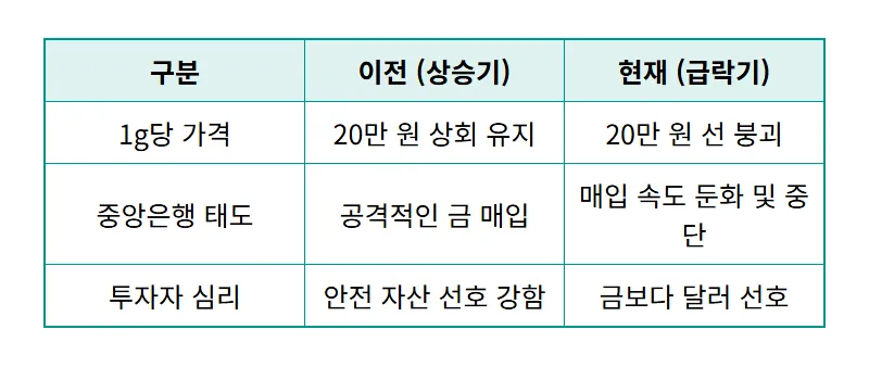오늘의 금시세 20만 원 붕괴, 현실적인 하락 이유와 투자 대응 꿀팁 - 상세 표