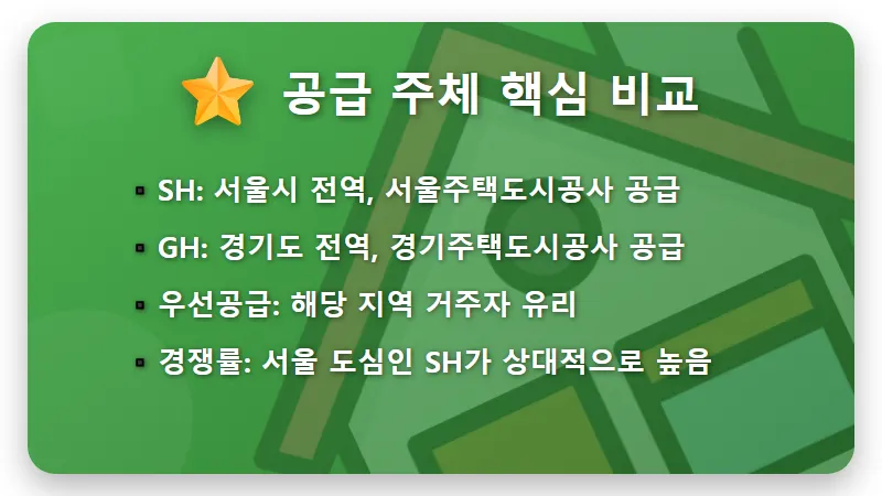 SH GH 행복주택 차이점 및 신청 방법: 2026년 당첨 확률 높이는 현실적인 꿀팁 - 핵심 요약