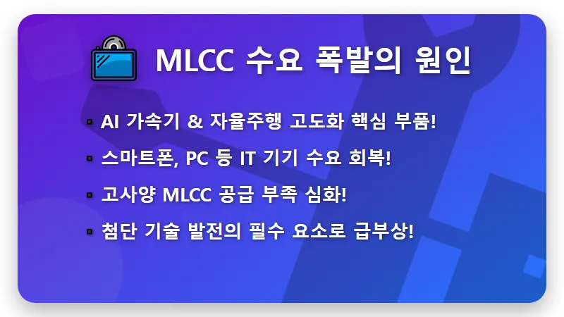 7월 MLCC 대장주 투자, AI·자율주행 핵심 부품의 현실적인 전망 분석 - 핵심 요약