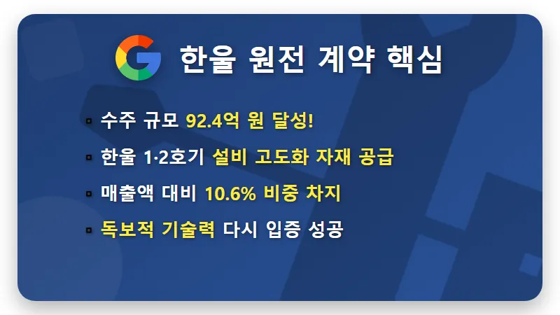 우리기술 주가 전망, 한울 원전 92억 수주 성공과 2026년 현실적인 투자 전략 - 핵심 요약