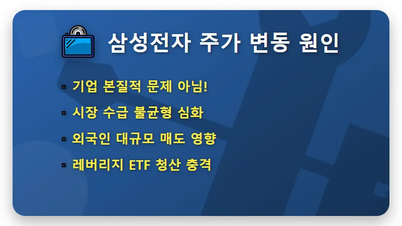 삼성전자 주가 급락, 4050 투자자 멘탈 관리 꿀팁 3가지: 외국인 매도와 ETF 충격 속 현실적인 대응 전략 - 핵심 요약