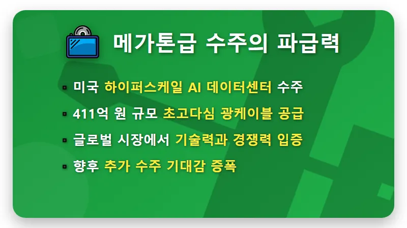 대한광통신 주가, 411억 원 미국 AI 수주 대박! 광통신 핵심 전망과 투자 꿀팁 - 핵심 요약