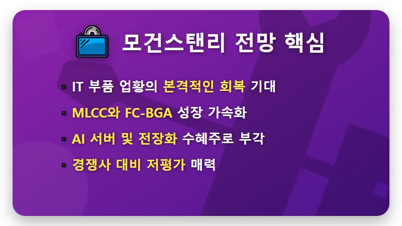삼성전기 목표주가 262만원, 지금이 매수 타이밍일까? 모건스탠리 원픽의 3가지 핵심 이유와 현명한 투자 전략 - 핵심 요약