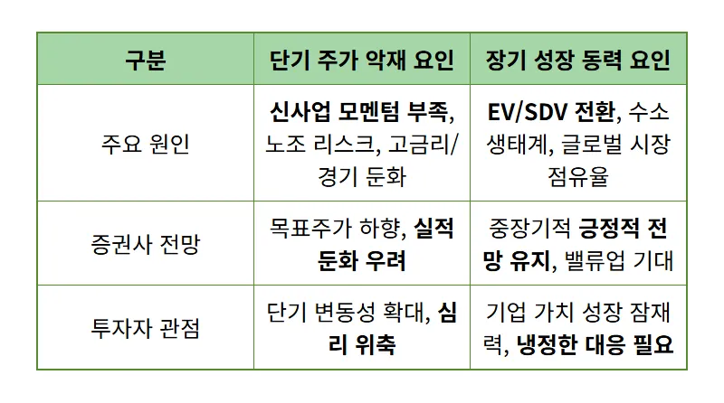 현대자동차 주가 반토막, 지금이라도 손절해야 할까? 현실적인 대응 전략 3가지 - 상세 표