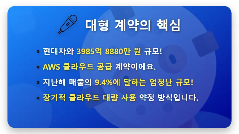현대오토에버 3986억 AWS 계약, 주가 날개 달까? 현실적인 전망과 투자 꿀팁 - 핵심 요약