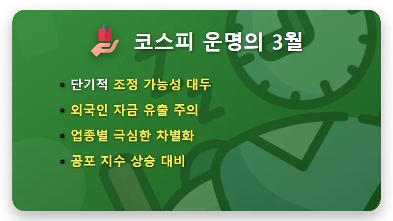 3월 코스피 전망 트럼프 4주 전쟁 선언 속 현실적인 투자 대응 방법 - 핵심 요약