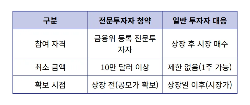 스페이스X 상장일 공모주 청약 국내 개인 투자 현실적인 참여 방법 3가지 - 상세 표