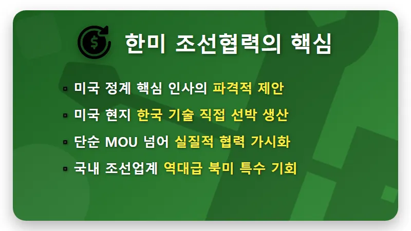 조선 관련주 투자 현실적인 꿀팁 3가지: 미국 특수와 고수들의 비밀 전략 - 핵심 요약