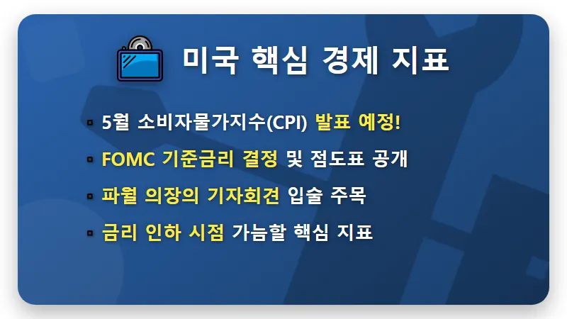 6월 2주차 증시 일정, 미국 CPI와 FOMC 금리 결정 대응 전략 꿀팁 - 핵심 요약