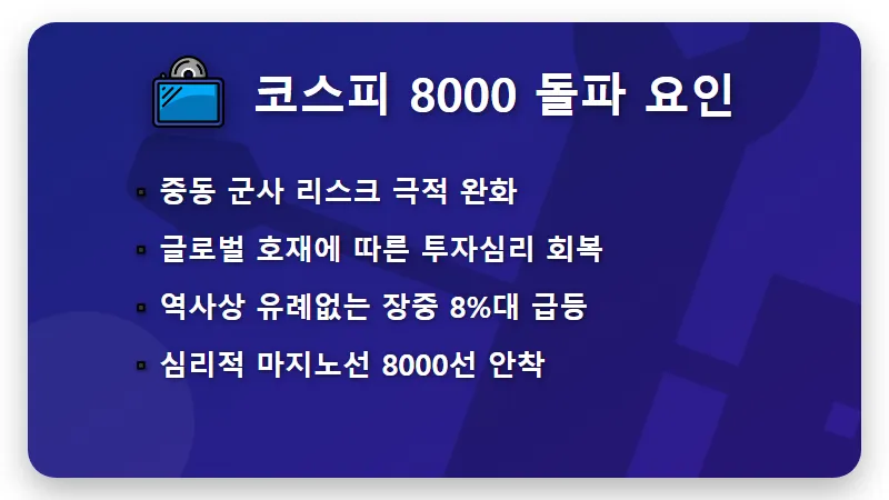 코스피 8000선 돌파! 외국인 기관 5조 순매수 이유와 현실적인 대응 방법 - 핵심 요약