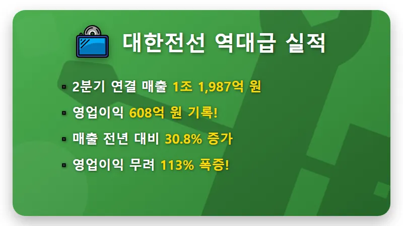 대한전선 주가 전망: 수주 4조 돌파와 113% 영업이익 폭등 실적, 현명한 투자 전략 꿀팁 - 핵심 요약