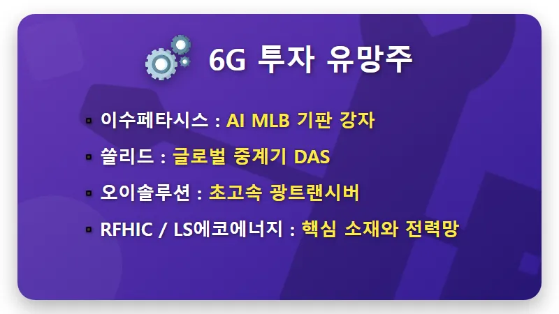 광통신 관련주 2026년 투자 꿀팁! 6G 대장주 TOP 5 솔직 분석 - 핵심 요약
