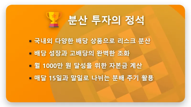 월 배당금 1000만 원 만드는 현실적인 파이어족 주식 포트폴리오 5선 - 핵심 요약