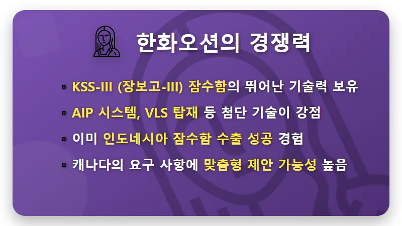 한화오션 캐나다 잠수함 60조 수주 현실적 기대? 투자 전 알아야 할 3가지 꿀팁 - 핵심 요약