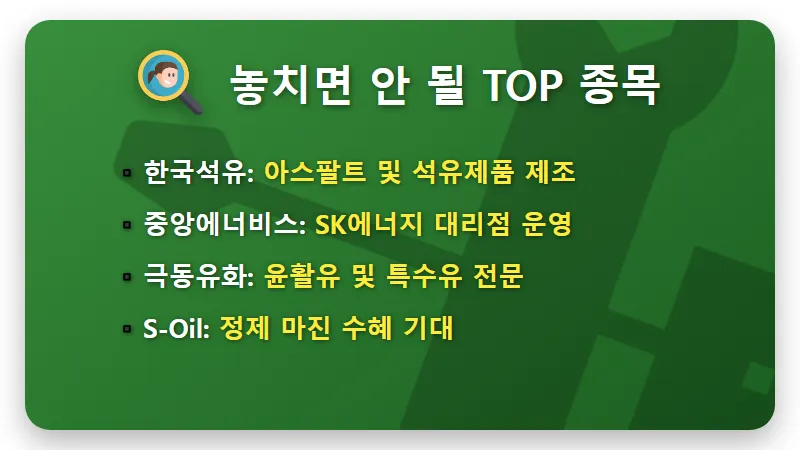 흥구석유 등 정유 관련주 TOP 6 투자 전략 및 유가 100달러 시대 대처법 - 핵심 요약