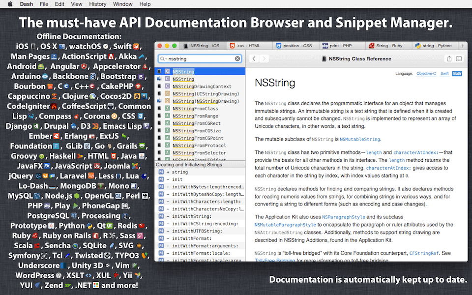 Dash api documentation browser 5 1 2016