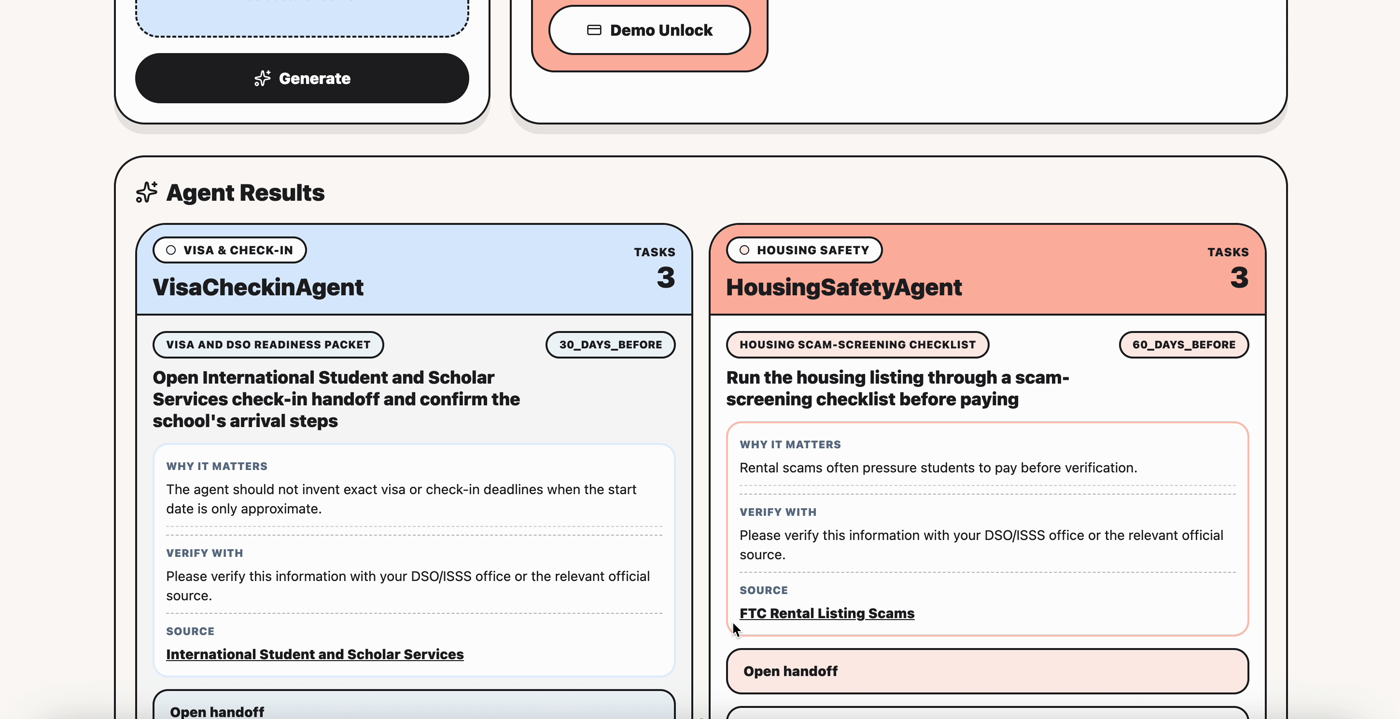 Agent results with per-task source attribution