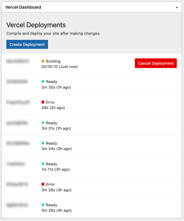 Vercel Dashboard