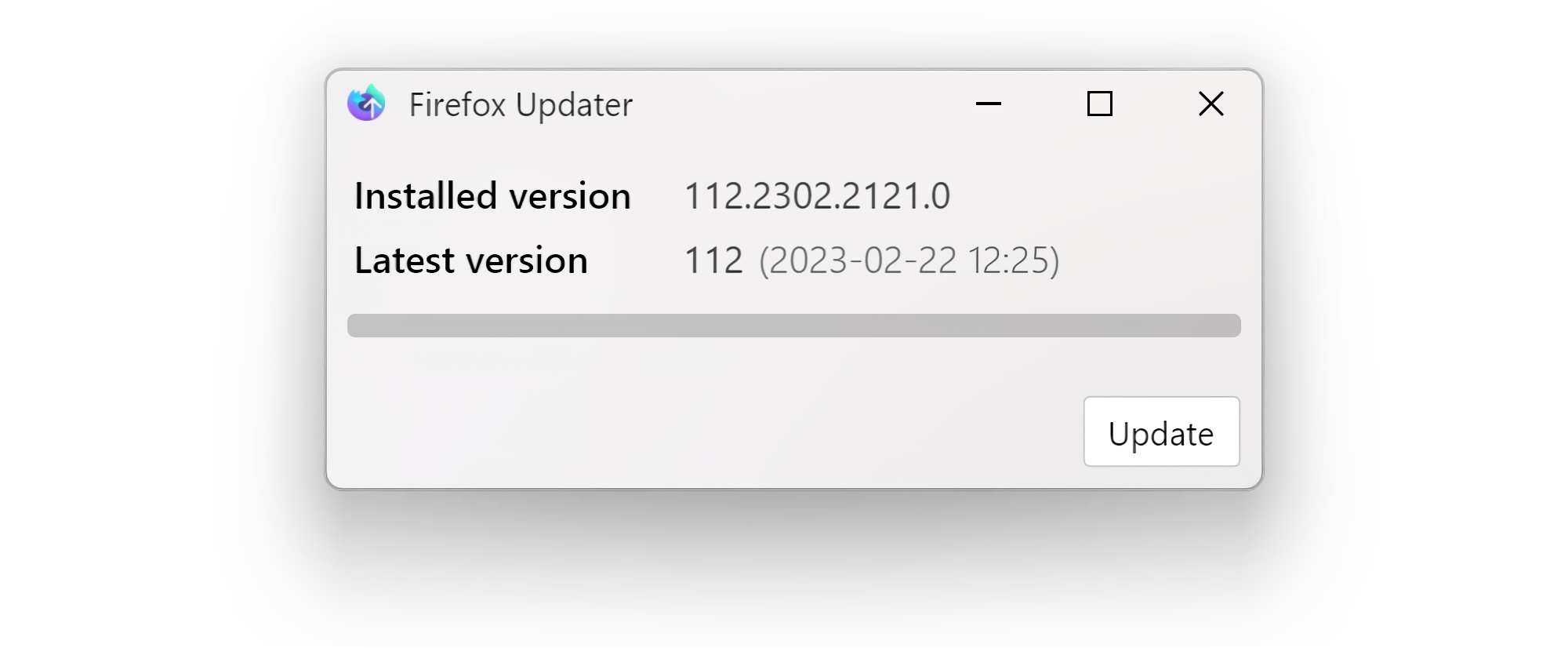 Screenshot of Firefox Nightly MSIX Updater