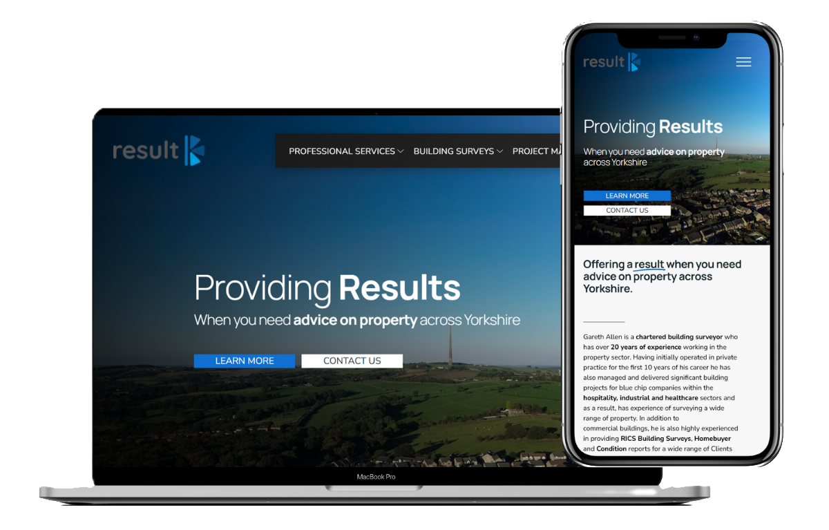 Website design example — Franks Media Huddersfield