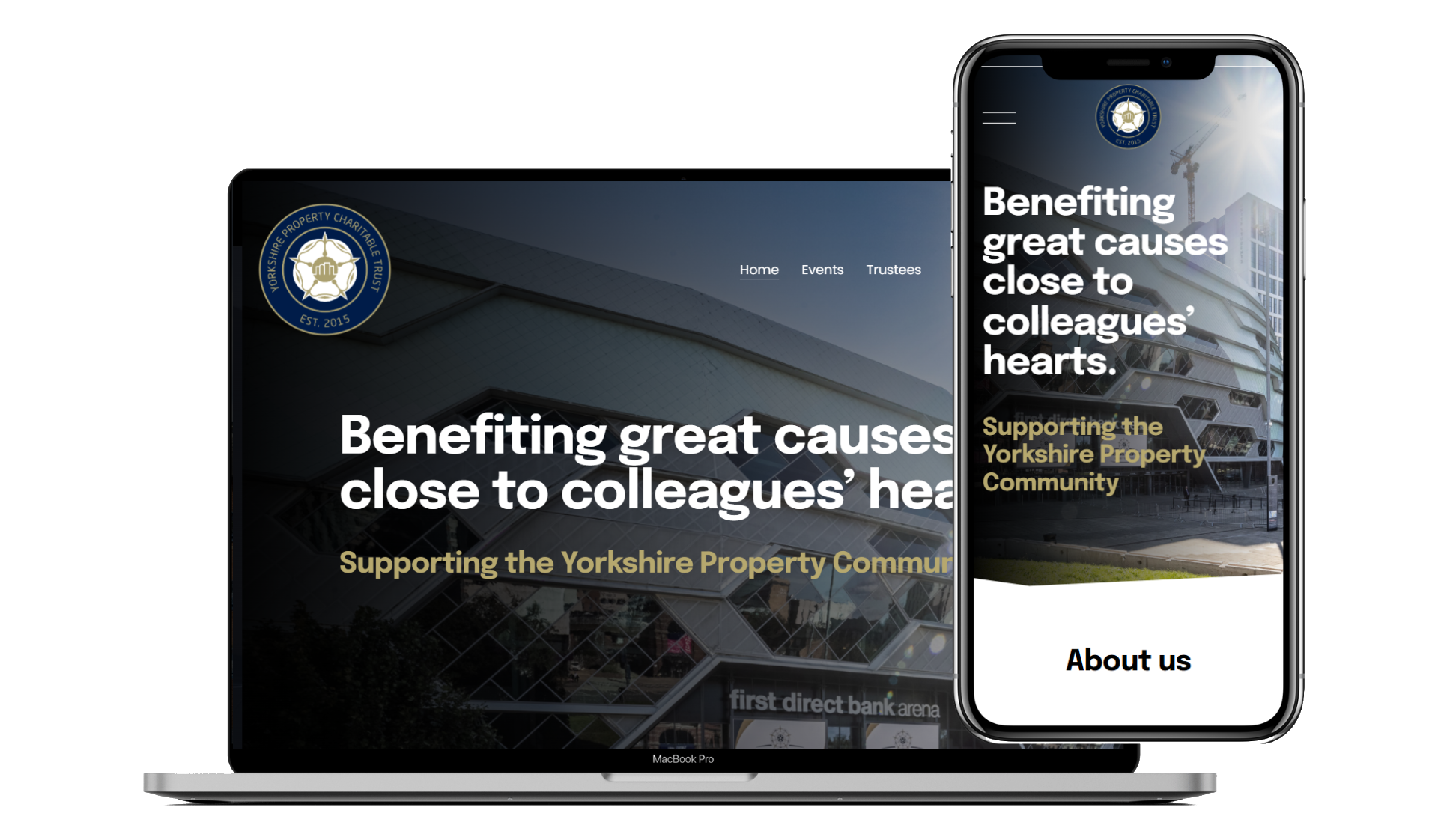 Yorkshire Property Charity Trust website on desktop and mobile