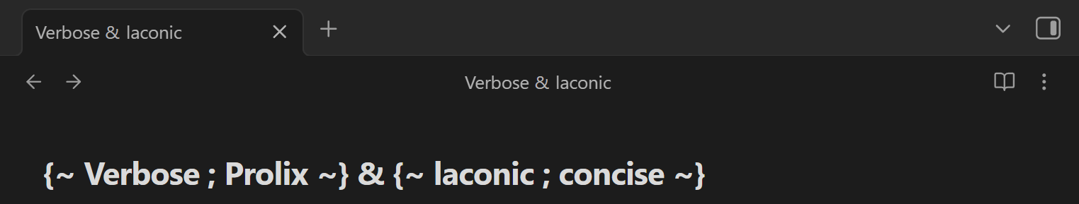 verbose&laconic