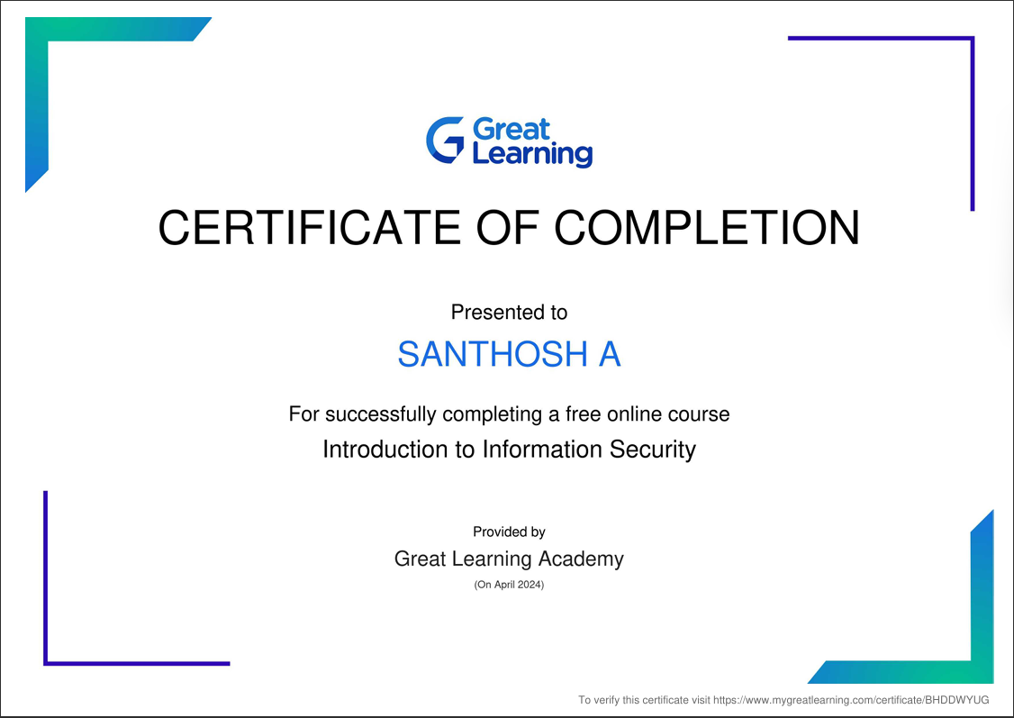 Information Security Certificate