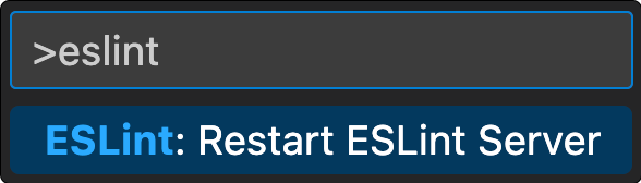 Restart ESLint Server