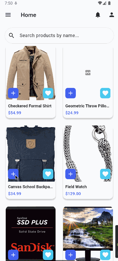 Fly To Cart Animation Demo