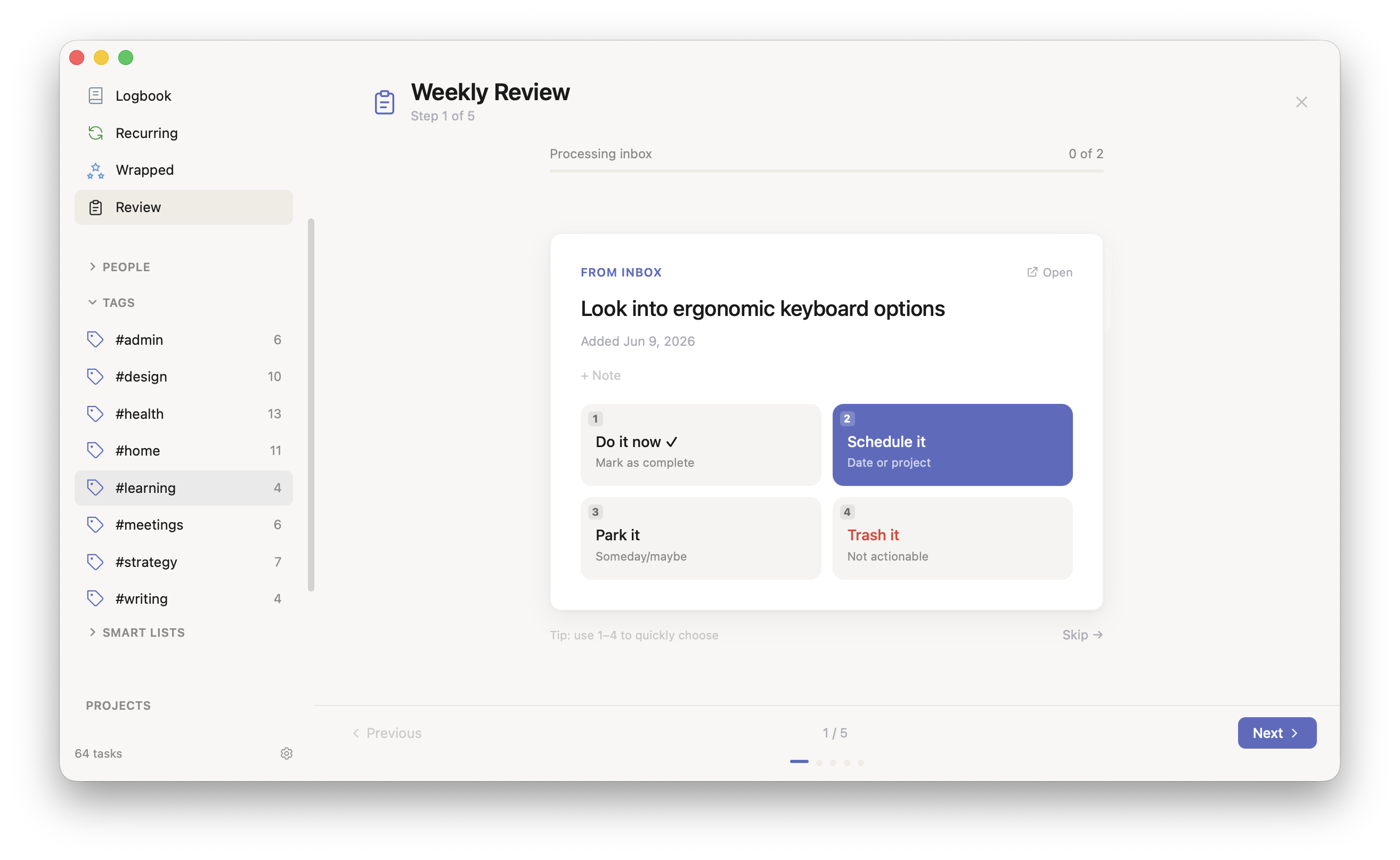 Tag sidebar with counts