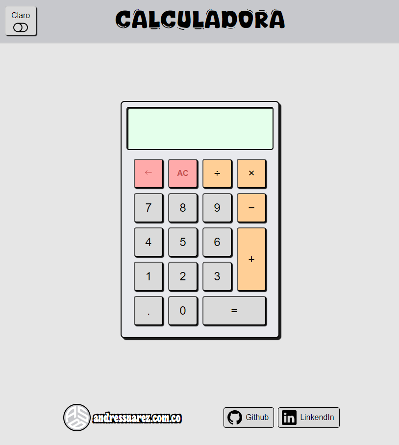 Calculadora en modo claro