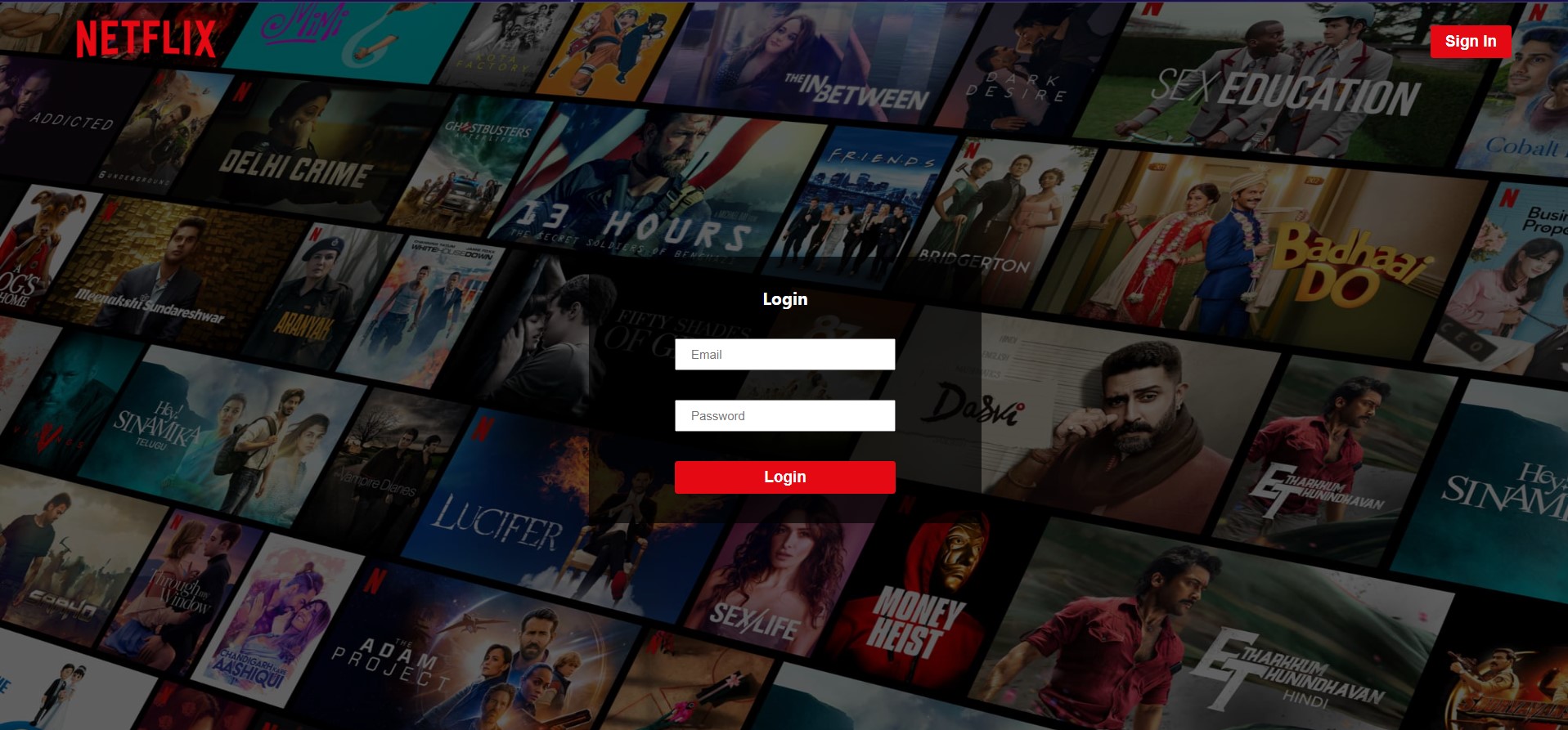 Netflix Landing Page