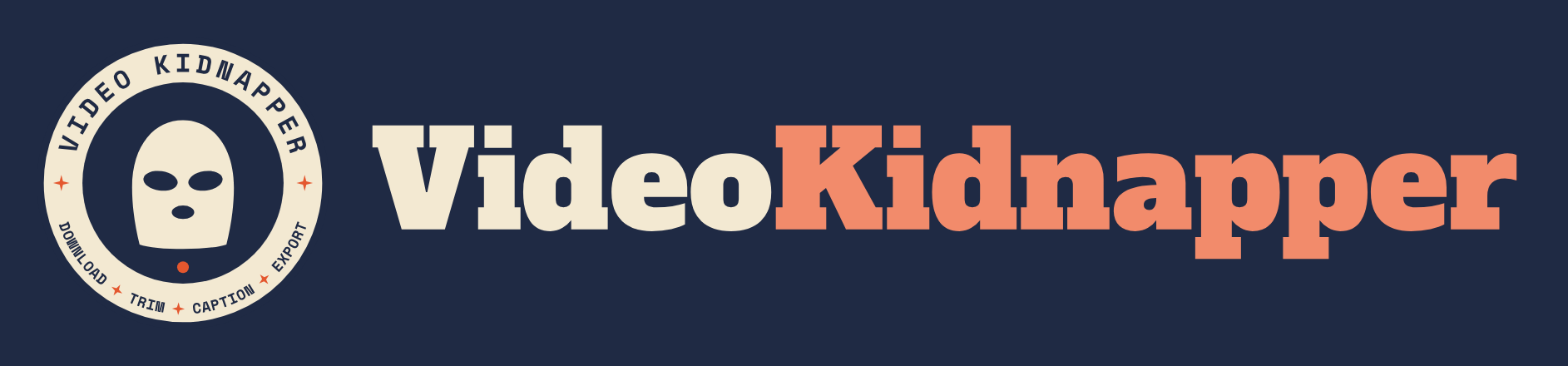 VideoKidnapper, the new retro-stamp logo