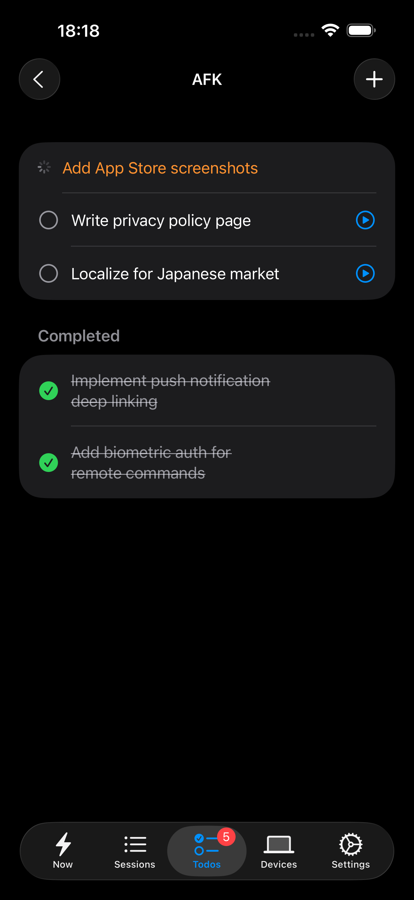 Todos — task tracking
