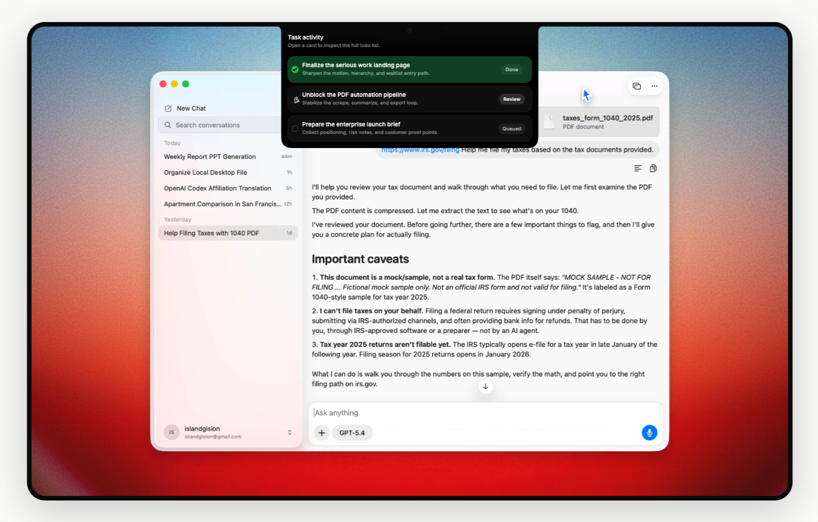 OpenBridge notch task tracking