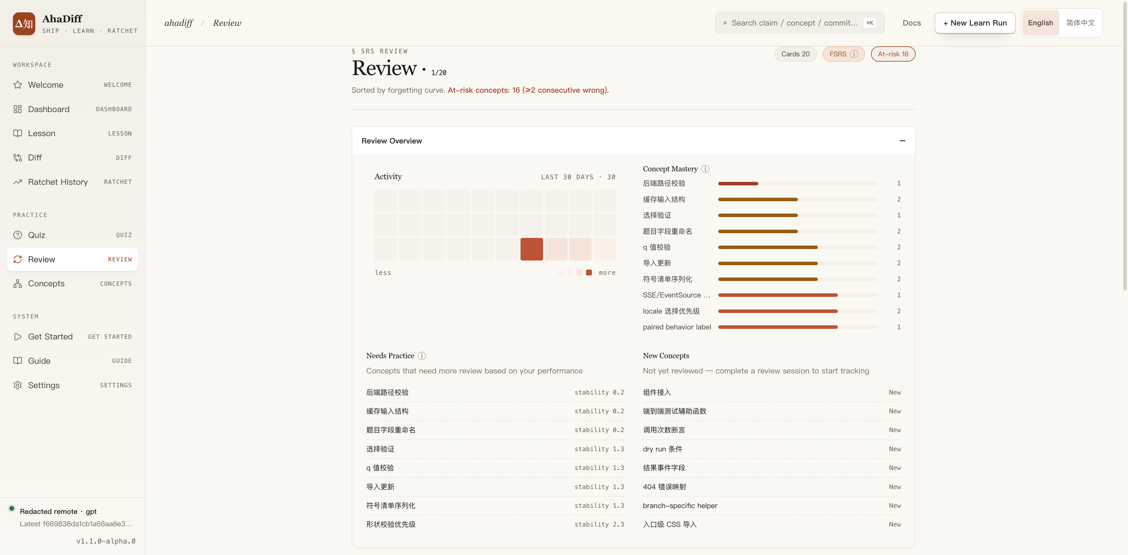 Review page