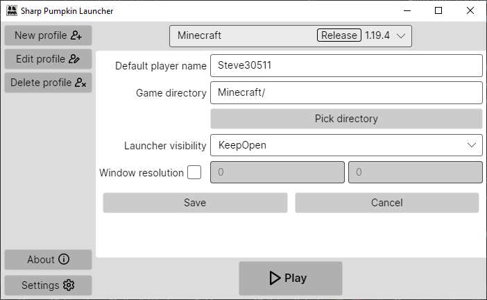 settings screenshot