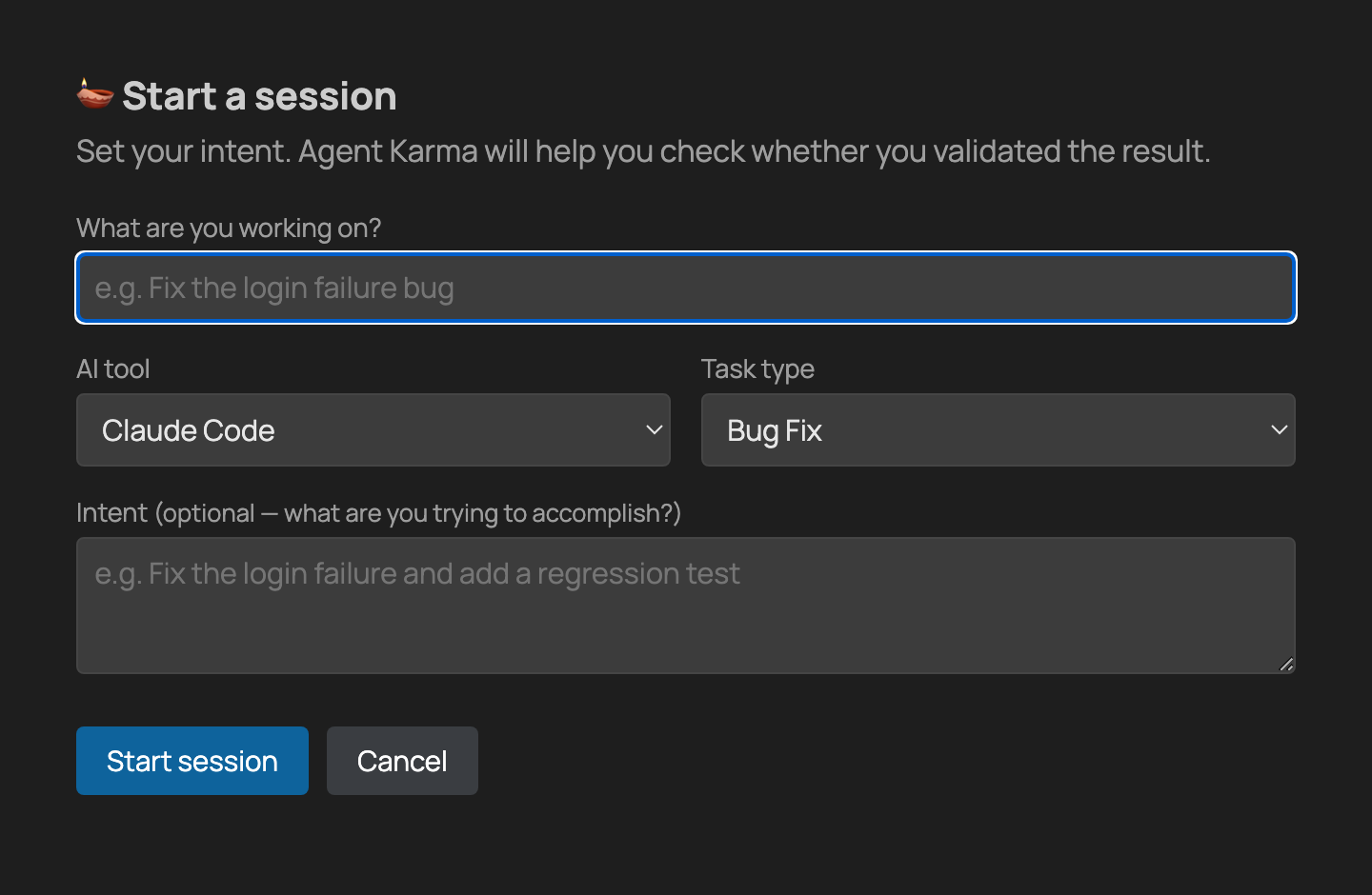 Start a session