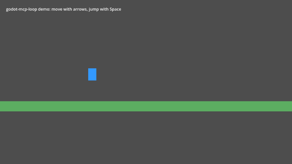 The platformer demo, captured by the screenshot tool after the agent moved and jumped