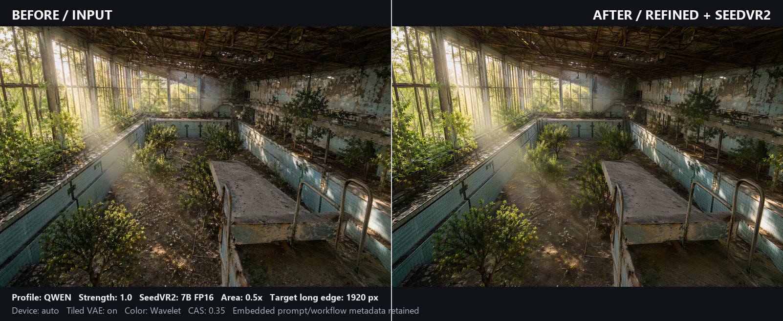 Static environment before and after